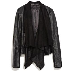 Zara pointed hem leather jacket size S
